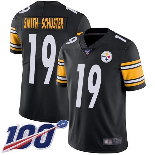 Men Pittsburgh Steelers Football 19 Limited Black JuJu Smith Schuster Home 100th Season Vapor Untouchable Nike NFL Jersey